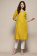 Lime Yellow Cotton Straight Kurta image number 0