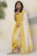 Yellow Cotton Straight Kurta Slim Pant Suit Set image number 5