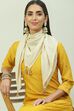 Yellow Art Silk Straight Yarndyed Kurta image number 1