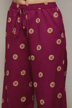 Berry Cambric Narrow Kurta Pant Suit Set image number 2