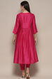 Fuchsia Cotton Silk Straight Kurta Salwar Suit Set image number 5