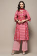 Green and Maroon Cotton Printed Straight Suit Set image number 8