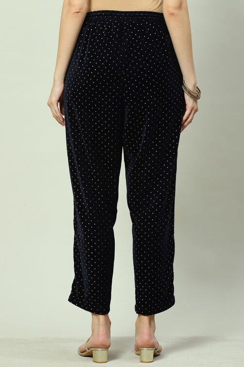 Navy Velvet Pants image number 4