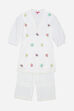 White Cotton Schiffli Kurta and Palazzo Set image number 0