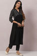 Black Cotton Gathered 2 Piece Set image number 5