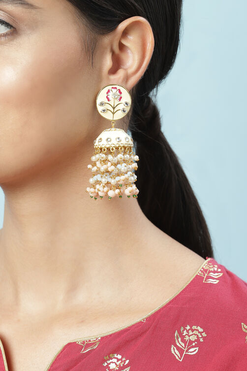 Off White Brass Earrings image number 1