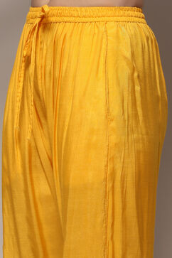 Yellow Organza Unstitched Suit set image number 3