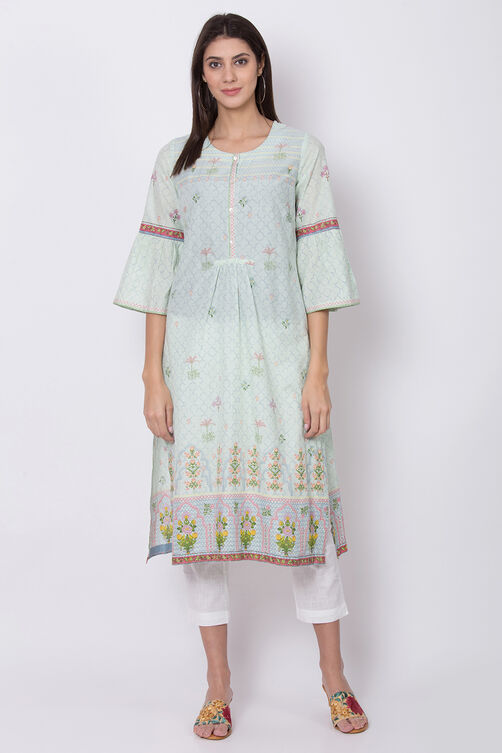 Mint Green Straight Kurta image number 0