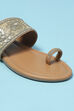 Beige Pu Ring Toe Sandals image number 1