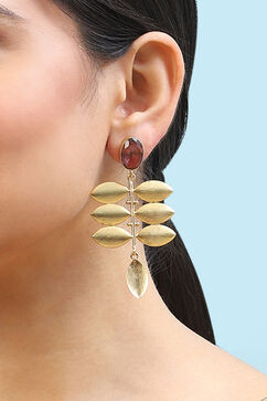 Gold Brass Earrings image number 1