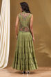 Green Georgette Festive Tiered Anarkali Dress image number 2