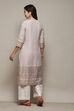Cream Cotton Silk Straight Yarndyed Kurta Sharara Suit Set image number 5