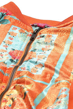Orange Art Silk Jacket image number 1