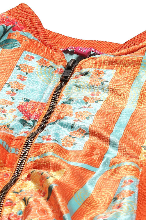 Orange Art Silk Jacket image number 1