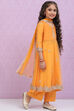 Orange Art Silk A-Line Straight Kurta Palazzo Suit Set image number 5