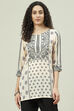 Ecru Art Silk Straight Printed Short Kurti image number 0