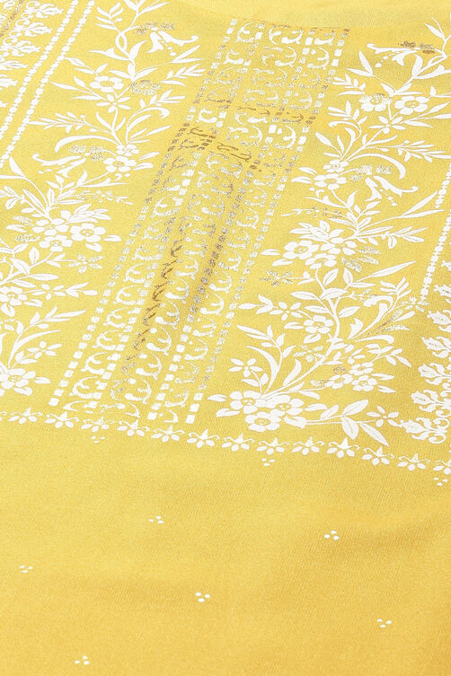 Mustard Printed Rayon Straight Kurta Palazzo Suit Set image number 1