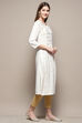 Off White Rayon Straight Kurta Pant 2 Piece Set image number 4