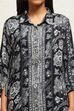 Black Printed Shirt-Style Kurti Co-ord Set image number 1