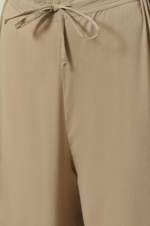 Buy Light Brown Printed Straight Kurta Regular Pant Suit Set for ...