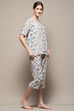 Off White & Red Rayon Printed 2 Piece Sleepwear Set image number 5