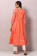 Coral Cotton Flared Printed Kurta image number 4