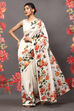 Rohit Bal Off White Cotton Blend Saree image number 0