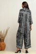 Black Printed Shirt-Style Kurti Co-ord Set image number 4