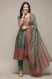 Green Chanderi Unstitched Suit Set image number 1