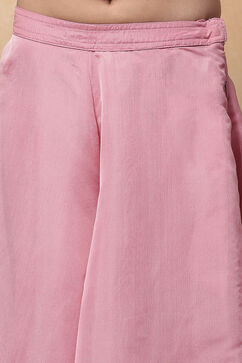 Peach Viscose Blend Flared Suit Set image number 2