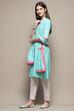 Turquoise Cotton Straight Kurta Palazzo Suit Set image number 4