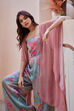 Blue & Pink Printed Jumpsuit with Shrug image number 0