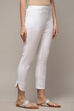 White Viscose Lycra Solid Pant image number 4