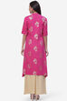 Fuchsia Rayon Asymmetric Kurta image number 4