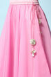 Bubble-gum Pink Nylon Short Top Lehenga Set image number 2