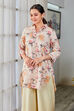 Beige Cotton Floral Printed Straight Kurta image number 0