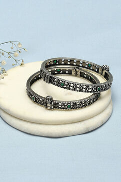Oxidised-Green Brass Bangles image number 0