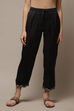 Black Art Silk Solid Pants image number 1