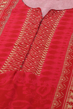 Red Printed Straight Kurta image number 1