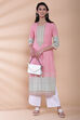 Pink Cotton Straight Printed Kurta