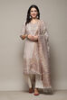 Cream Cotton Silk Straight Yarndyed Kurta Sharara Suit Set image number 7