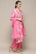 Pink Rayon Straight Suit Set image number 6