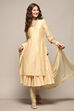 Beige Cotton Blend Layered Suit Set image number 0