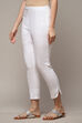 White Viscose Lycra Solid Pant image number 3