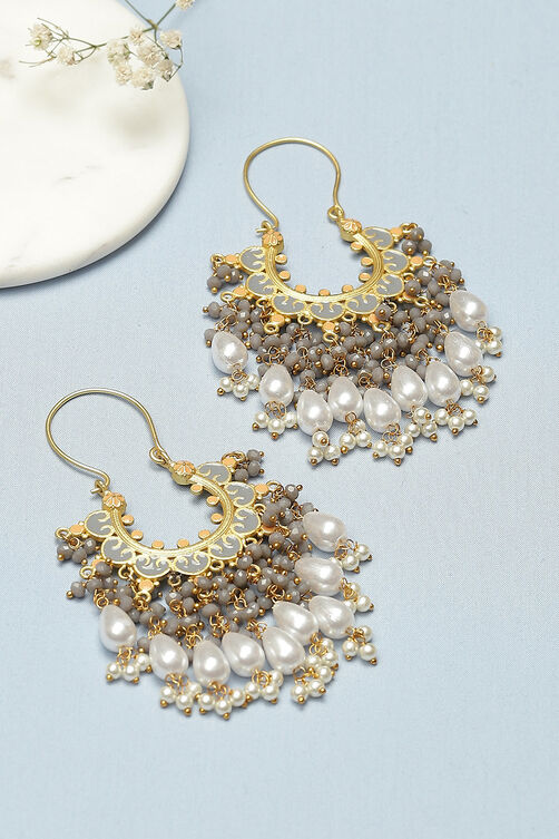 Grey Alloy Earrings image number 0