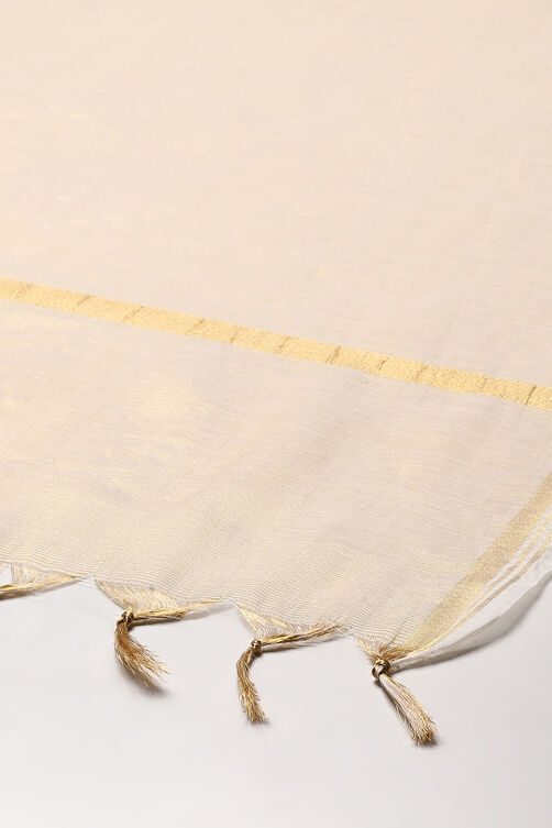 Gold-Toned Yard-dyed Dupatta image number 1