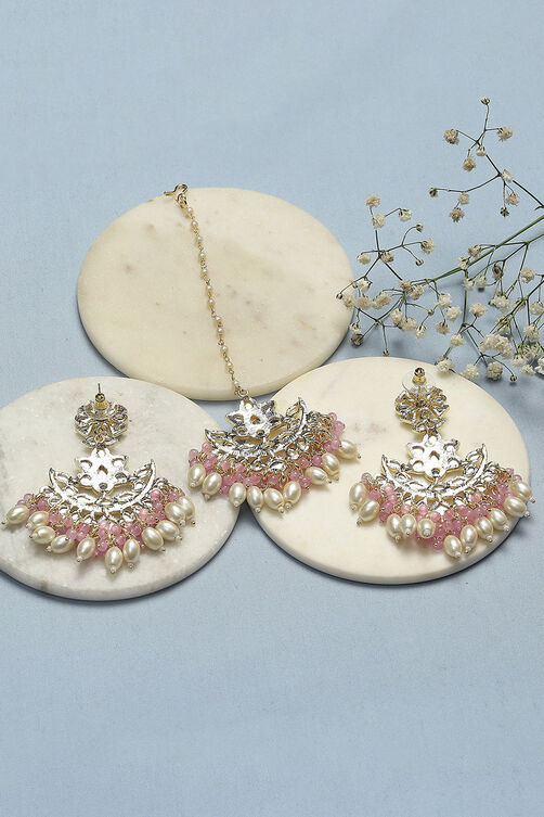 Pink Brass Earrings image number 2