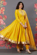 Rohit Bal Yellow Cotton Silk Anarkali image number 5