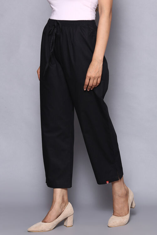 Buy Black Cotton Solid Pant (Pants) for INR999.00 | Biba India