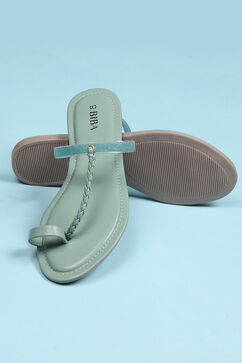 Green Pu Ring Toe Sandals image number 3